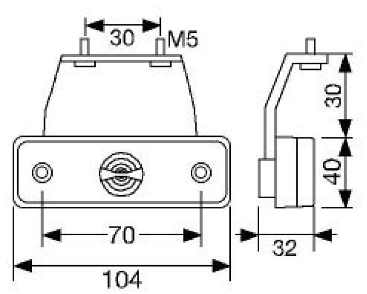 DBG LED Side Marker Light w/ Reflex | Fly Lead 24V [385.10A0005]