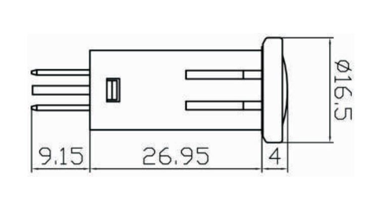 Push-Fit Warning Lights w/ Chrome Bezel | Ø12.5mm Hole | Amber | 12V | Spade Terminal | Pack of 1 - [210.039]