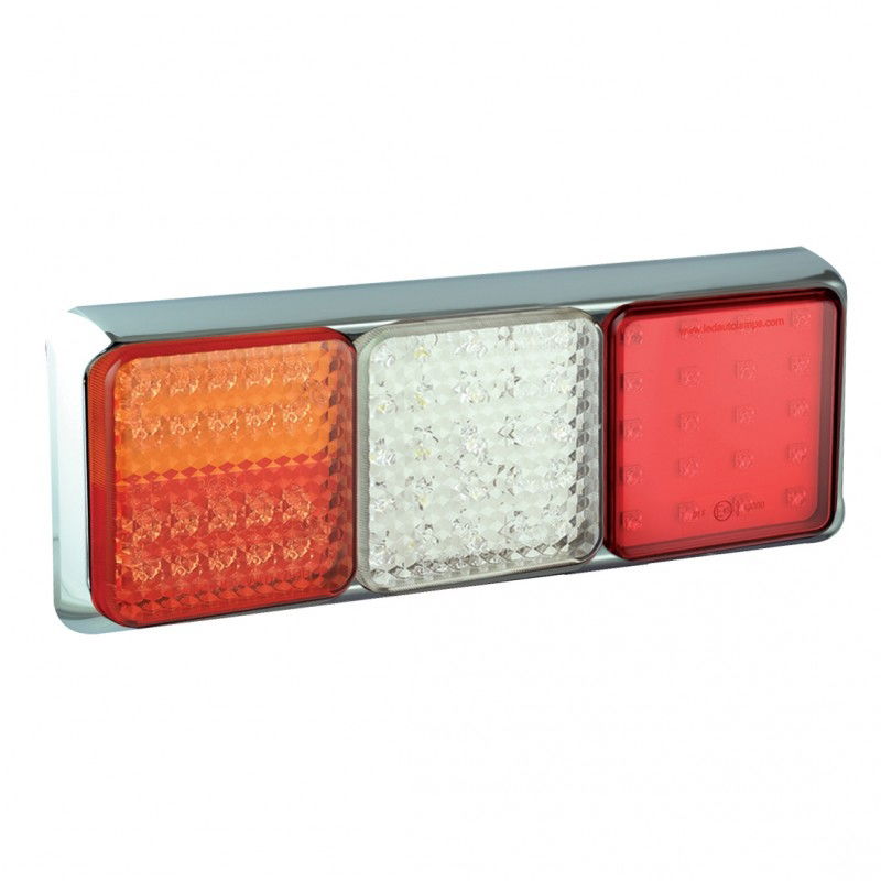 LED Autolamps 100 Series Triple 12/24V Square LED Rear Combination Light | 352mm - [100CSTIWFMLE]