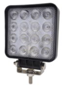 DBG Graphene 16-LED Square Work Light | Flood Beam | 1370lm | Fly Lead | Pack of 1 - [711.041]