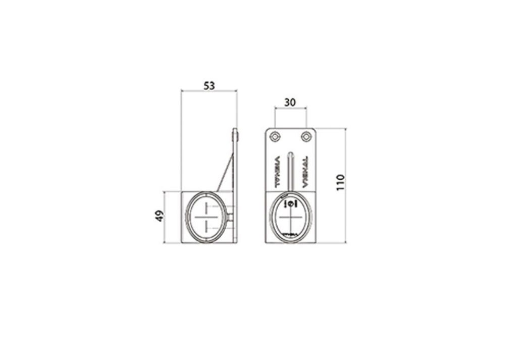 Vignal D14432 FA3 LED RIGHT End-Outline Marker Light w/ Side - Bracket Mount [1.7m Fly Lead]