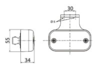 Vignal FE94 Series Side Marker Light w/ Reflex & Bracket | Cable Entry [194030]