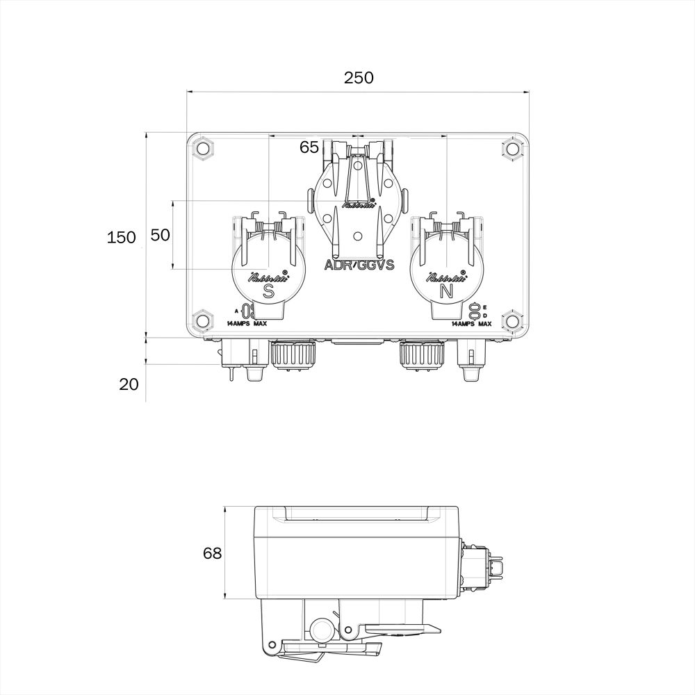 Rubbolite 694/01/20 M694 Nosebox Junction Box