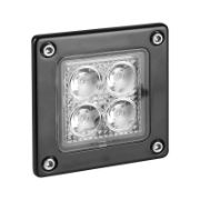 LED Autolamps 7312 Compact Square Recess 4-LED 489lm Reverse/Work Flood Light Black 12/24V - 73120BM