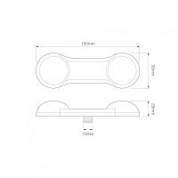 LED Autolamps DogBone Series 12V LED Rear Combination Light w/ Reflex | 150mm | S/T/I w/ Reverse | Pack of 2 - [DB2] - Line Drawing