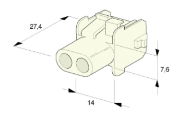 TE MATE-N-LOK Connector 2-Way FEMALE Housing - [1-480699-0] - Pack of 10