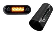 DBG 4-LED Marker Light | Side (Amber) | Dark Bezel | 84mm | Fly Lead | 12/24V - [386.073ZD]