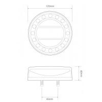 LED Autolamps MaXilamp-R Series 12/24V Round LED Rear Fog Light | 125mm | Fly Lead - [MAXILAMP1XRFE]