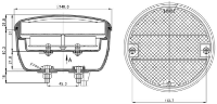 LITE-wire/Perei 800 Series 12V Round LED Stop/Tail Light | 140mm | Blade Terminals | Red - [SL800LED-12V] - Line Drawing