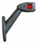 Rubbolite M841 Series LED End-Outline Marker Light w/ Side | RH | 60° Stalk | Vertical Mount | Cable Entry - [841/01/04]