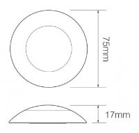 LED Autolamps 7524RW RED (75mm) 24-LED Round Interior Light WHITE Bezel 75lm 12V