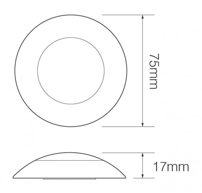 LED Autolamps 7524RW RED (75mm) 24-LED Round Interior Light WHITE Bezel 75lm 12V