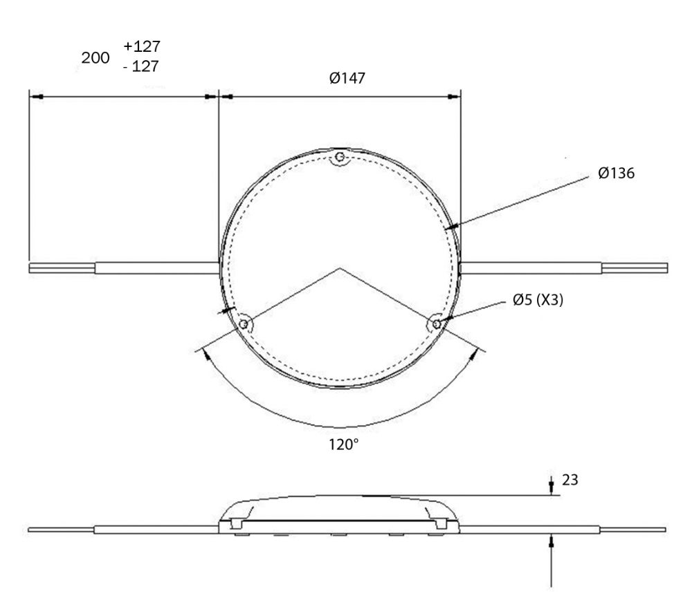 Rubbolite M708 Series LED Interior Light | 147mm Round | 300lm | Fly Lead - [708/03/35]