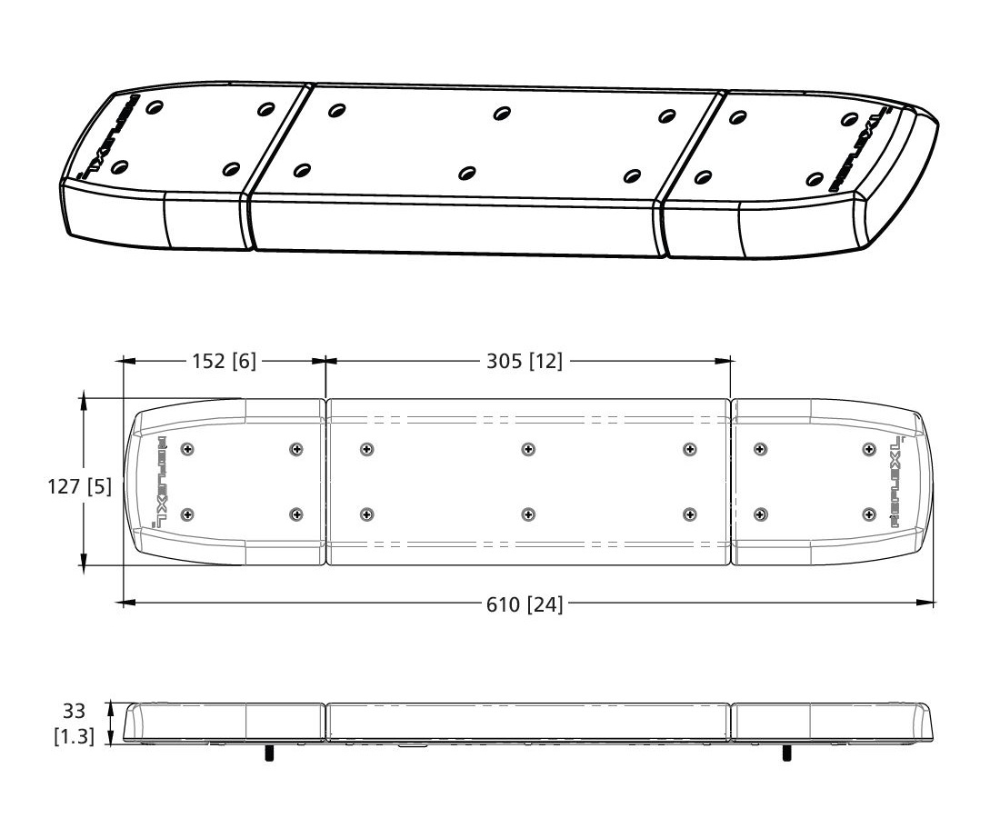 ECCO 11 Series RefleXL 610mm LED R65 Amber/Clear Lightbar [11-024CA-E]