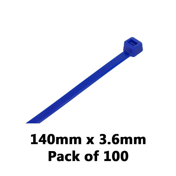 DBG 460.8105N/100U BLUE 140x3.6mm Nylon Cable Ties - Pack of 100
