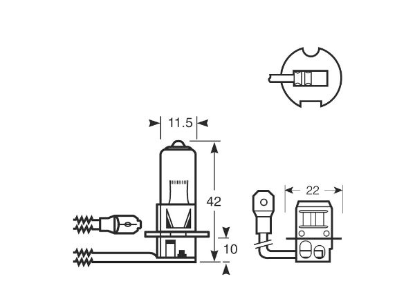 Osram Night Breaker 453 H3 Halogen Headlight Bulb (PK22s) | 12V | 55W | Pack of 1 - [64151NBR]