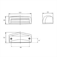 Signal-Stat THQ/05 Series Number Plate Light | 113mm | Cable Entry - [THQ/05/00] - LD