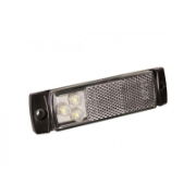 LED Autolamps 129 Series 12/24V LED Front Marker Light w/ Reflex | White Lens | 0.5m Fly Lead - [129WM]