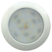 LED Autolamps 7515W-WW (76mm) WARM WHITE 15-LED Round Interior Light WHITE Bezel 170lm 12V