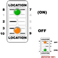 Carling V-Series Rocker Switch Base | 12V | Momentary (ON)/OFF | SP | 2xLED Green/Amber (L/L) | Pack of 1 - [273.269]